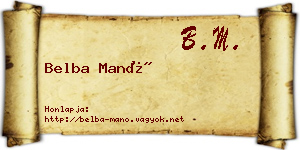 Belba Manó névjegykártya